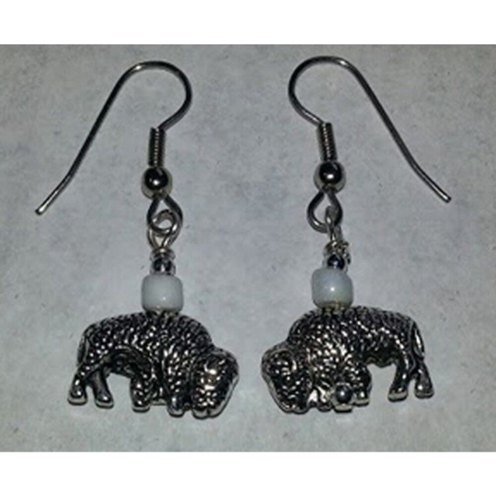 Medicine Wheel Spirit Keeper Earrings - White Buffalo Waboose